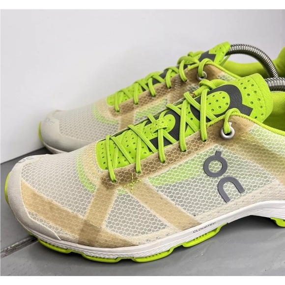 On Cloud Cloudracer Women’s 10.5 Running Shoes Cloudtec NO INSOLES Lime/Silver - Picture 8 of 16
